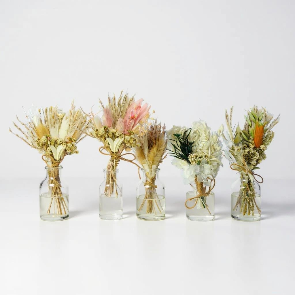 Mini Dried Flower Wedding Favours – Rustic Table Decor, Wedding Favour, Wedding Table Decor