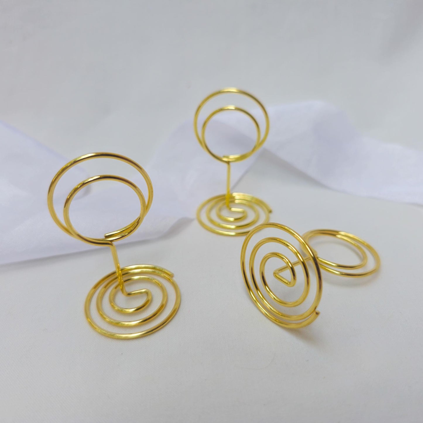 Gold Place Card with Holder: Ivory Calligraphy Wedding Table Decor