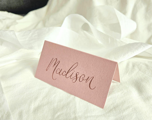 Dusty Pink Place Cards | Pink Wedding Place Names | Handwritten Calligraphy Place Settings | Wedding Table Decor | Place Settings