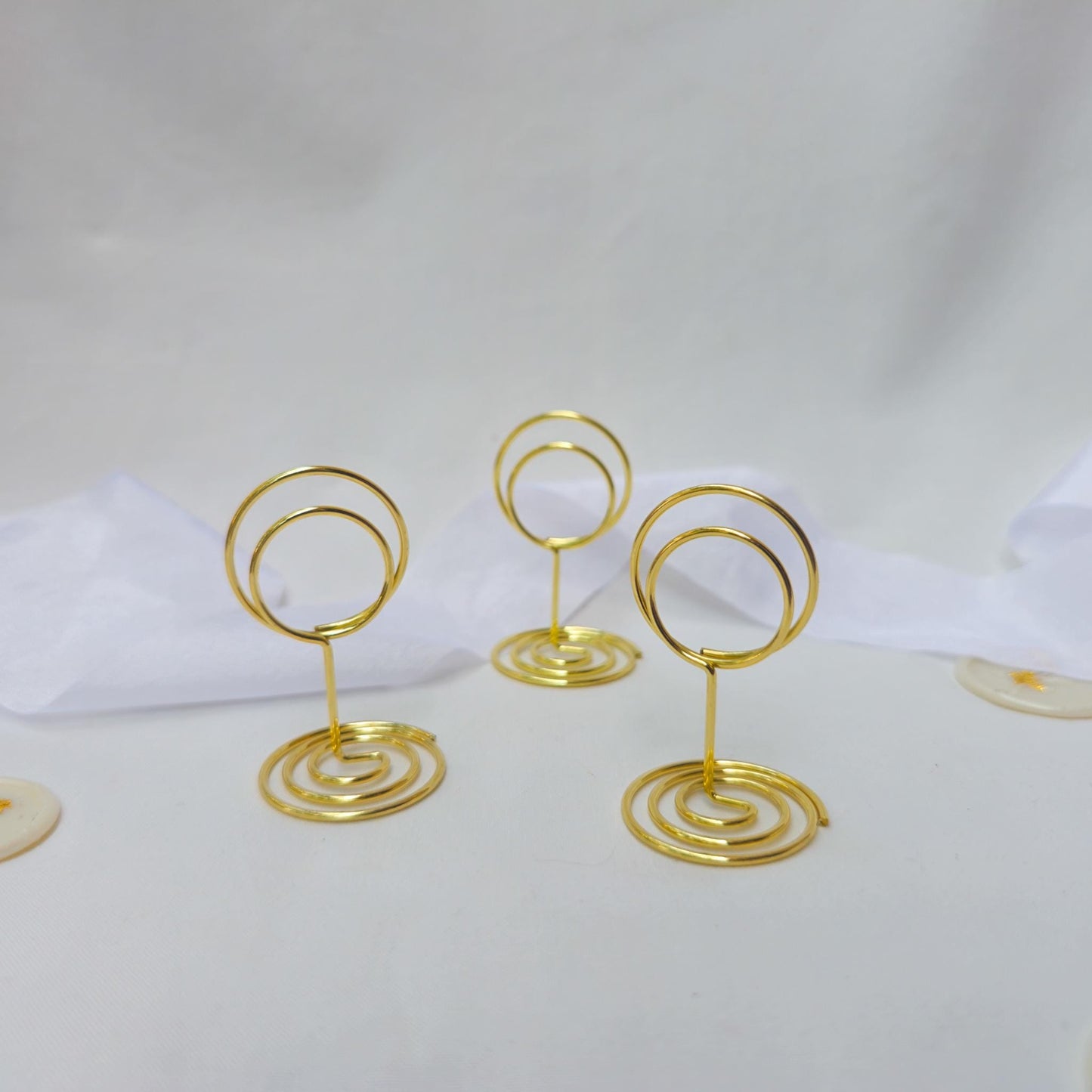 Gold Place Card with Holder: Ivory Calligraphy Wedding Table Decor